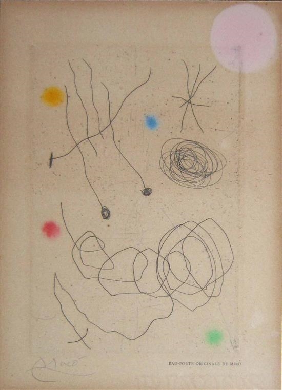La chouette et l'escargot, carte de voeux by Joan Miró, 1964