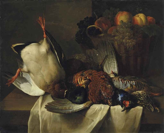 Nature morte au colvert et aux faisans by Alexandre-François Desportes, 1710