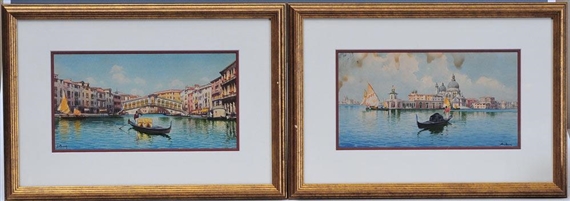 Pair Views of Venice by Emilio Boni