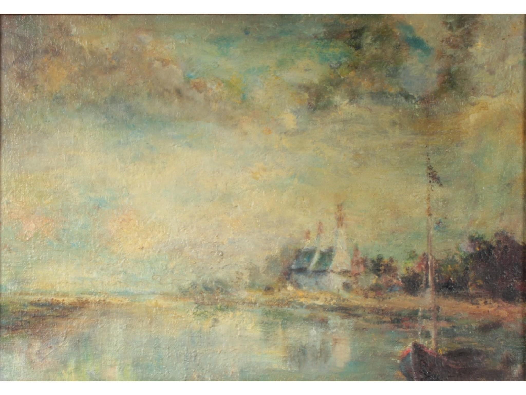 J.W. Taylor | The Golden Ball Inn, Snatchems, at dusk | MutualArt