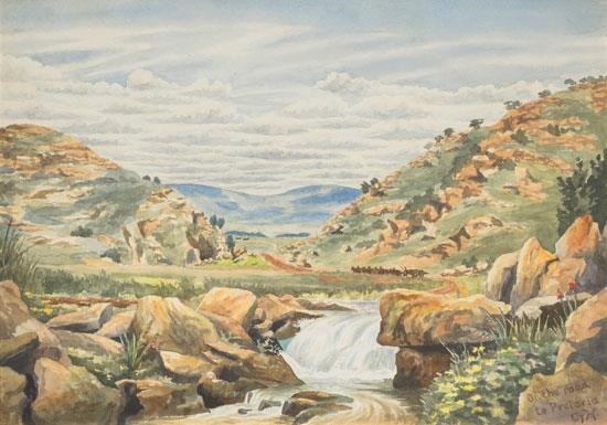 Artwork by Charles Theophilus Hahn, On The Road to Pretoria, Made of Watercolour