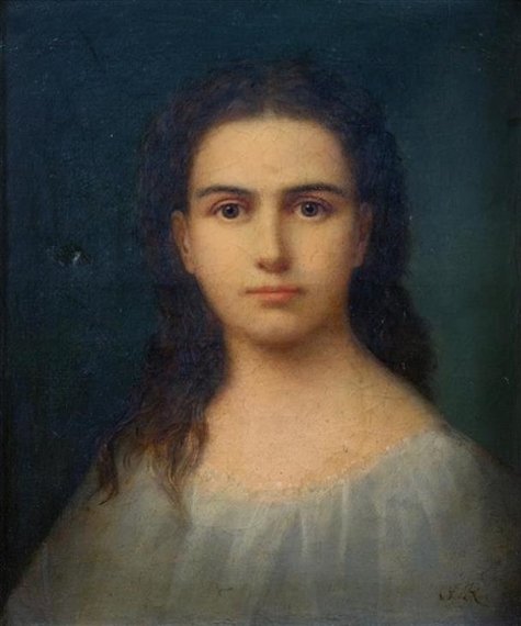 Portrait de Jeune fille en buste by Gustave Ricard