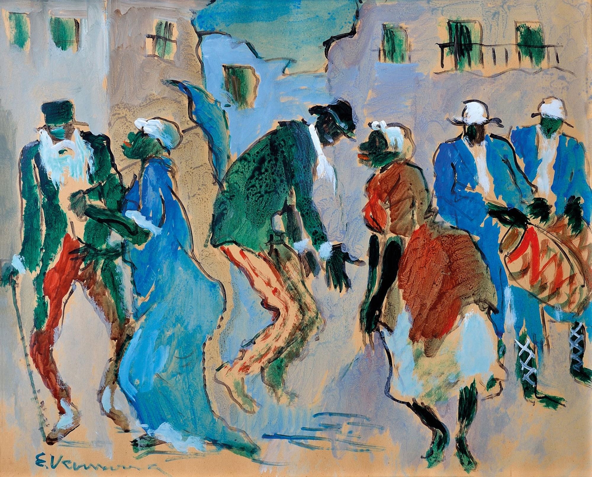 Artwork by Eduardo Vernazza, Candombe, Made of Oil on cardboard