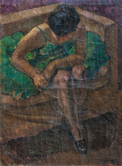 Bailarina con vestido verde by Manuel Rose