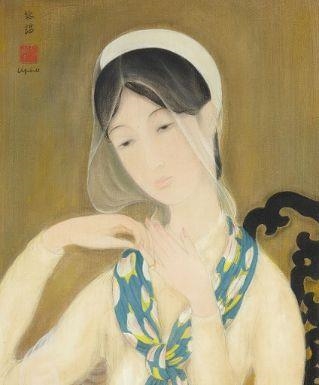 Jeune fille au voile clair by Lê Phổ