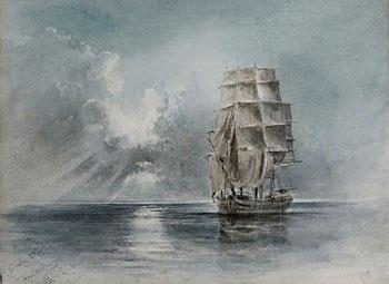 Hawkesbury off Lands End by Nicolas Chevalier, 1882