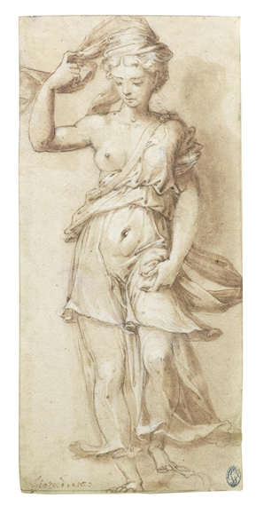 A standing female figure