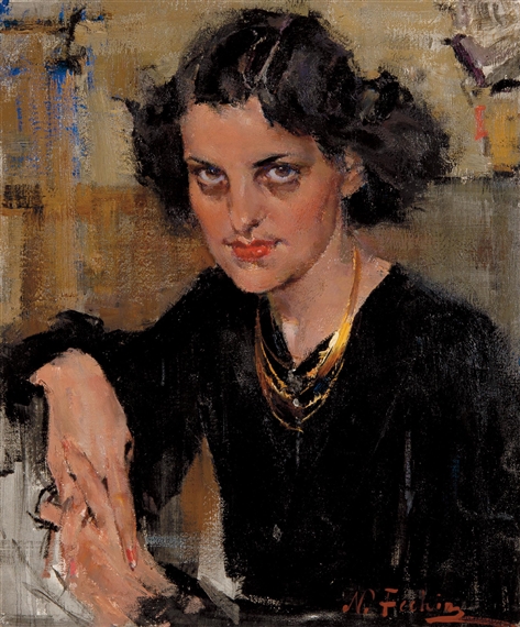Nicolai Fechin | Lady in Black | MutualArt