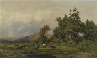 Cows grazing - Carl Adolf Rudolf Julius von Perbandt