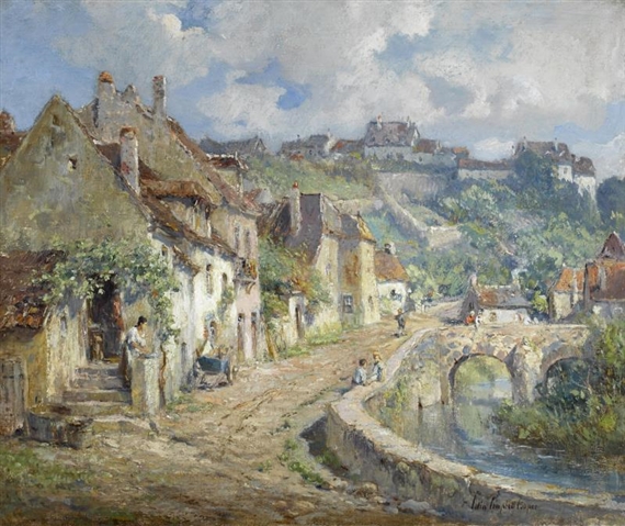 French village by Colin Campbell Cooper