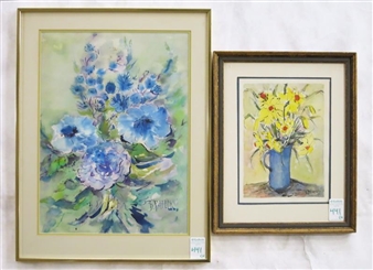2 Works: Floral still-lifes - Blanche Patecky