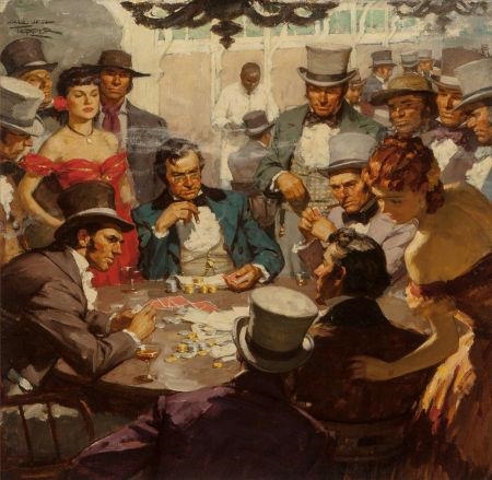 Artwork by Saul Tepper, Poker Game, Made of Oil on canvas laid on panel