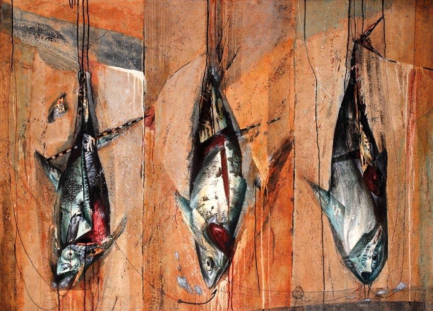 Artwork by Gusti Agung Mangu Putra, Ikan,, Made of Oil on canvas