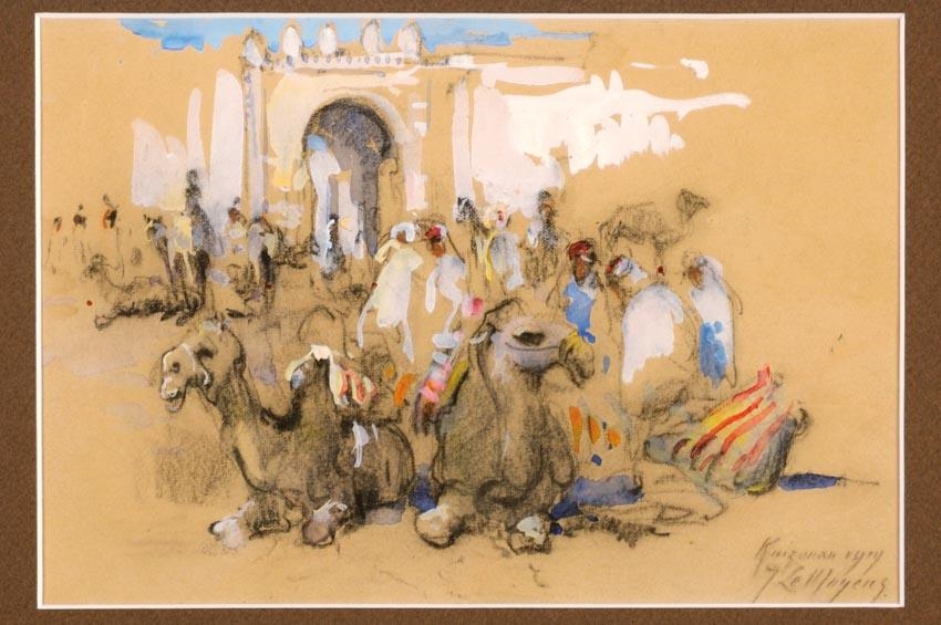Artwork by Adrien Jean Le Mayeur de Merprés, Kairouan, Made of Mixed media on paper