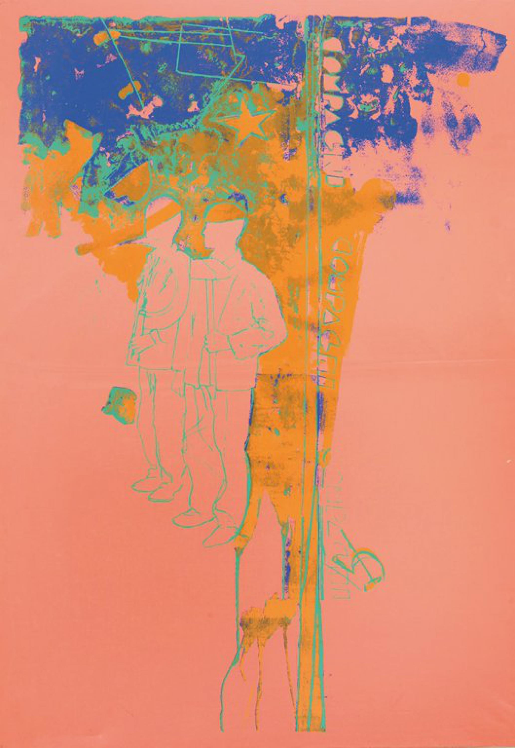 Artwork by Mario Schifano, Compagni e Compagne, Made of silkscreen on canvas