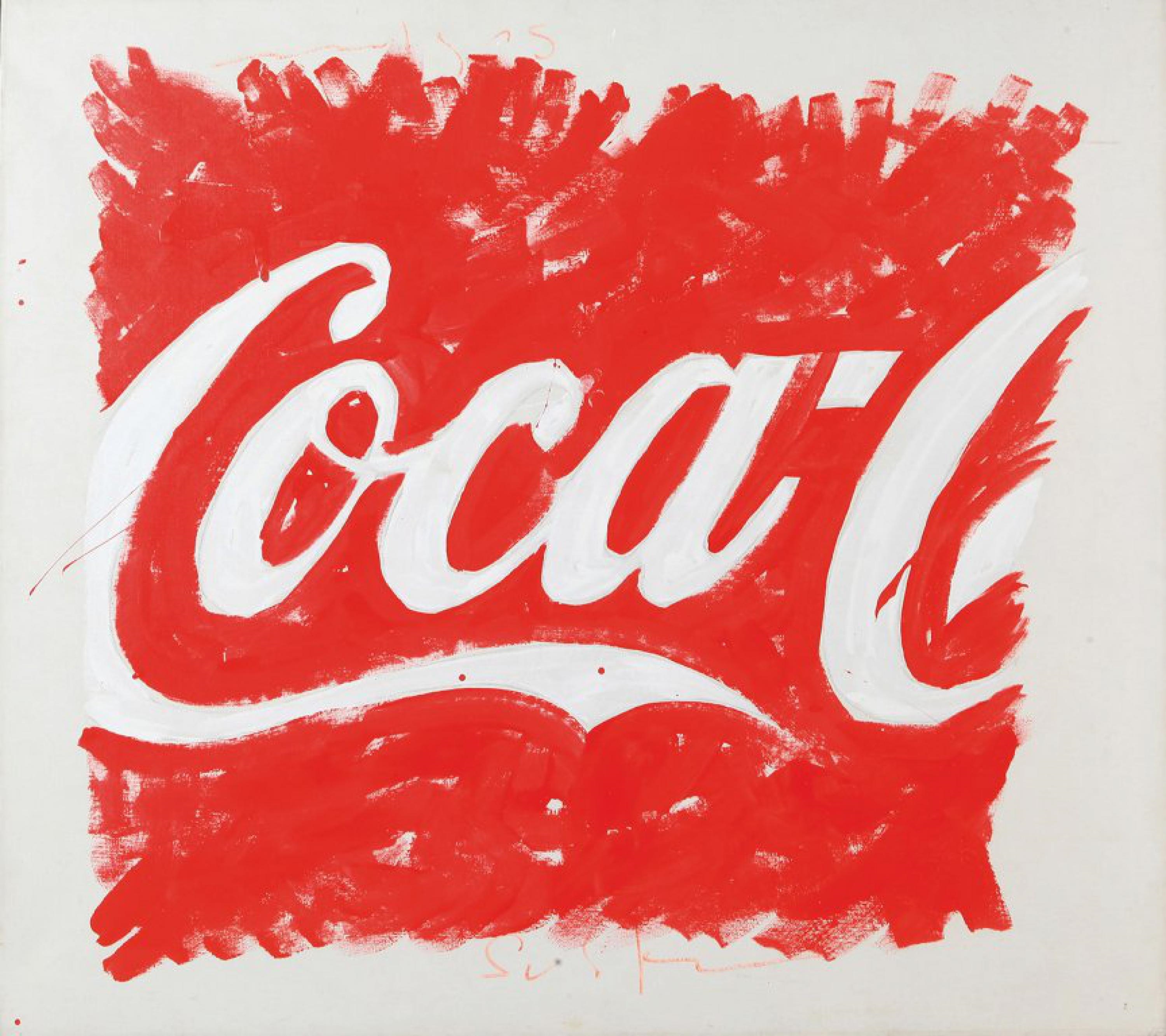 Artwork by Mario Schifano, Coca Cola, Made of enamel on canvas paper