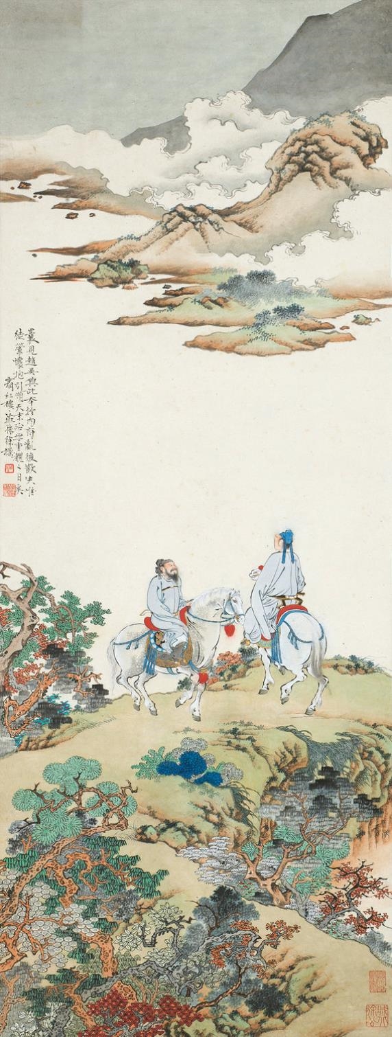 Artwork by Xu Cao, RIDING IN SPRING, Made of ink and colour on paper