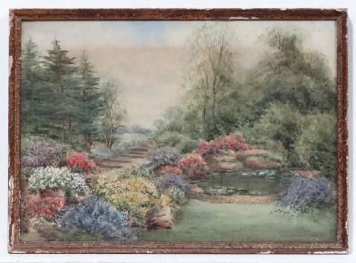 Artwork by Mary Robinson, A Country Garden, Made of Watercolour and gouache
