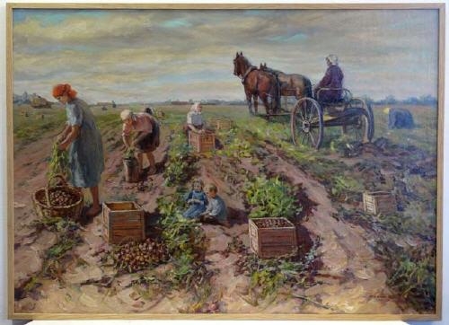 Harvest of Potatoes by Alexandre Nikolaevitch Semenov, 1931