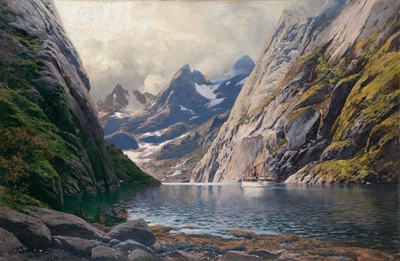 In the Trollfjord on the Lofoten by Karl Paul Themistocles von Eckenbrecher, 1912