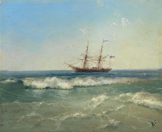 Ship by the Coast by Ivan Aivazovsky, 1896
