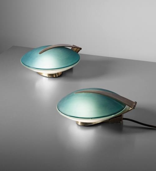 Pair of rare table/wall lights by Fontana Arte, 1950s