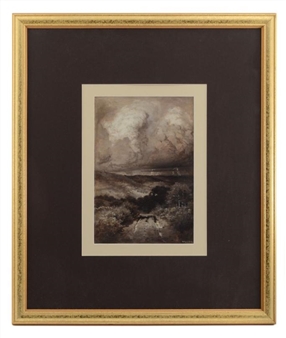 Landscape with Approaching Thunderclouds and Lightning in the Distance - Walworth Stilson