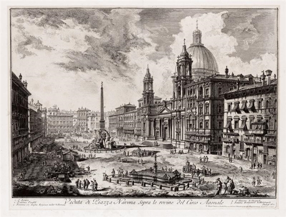 Giovanni Battista Piranesi | Veduta di Piazza Navona sopra le Rovine ...