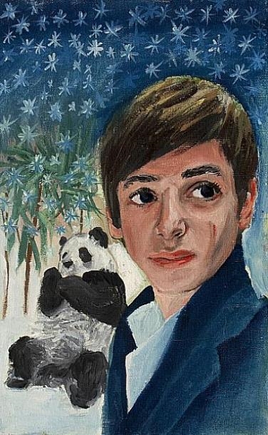 Artwork by Sylvie Brodi, Head with Teddy Bear, Made of Oil on canvas