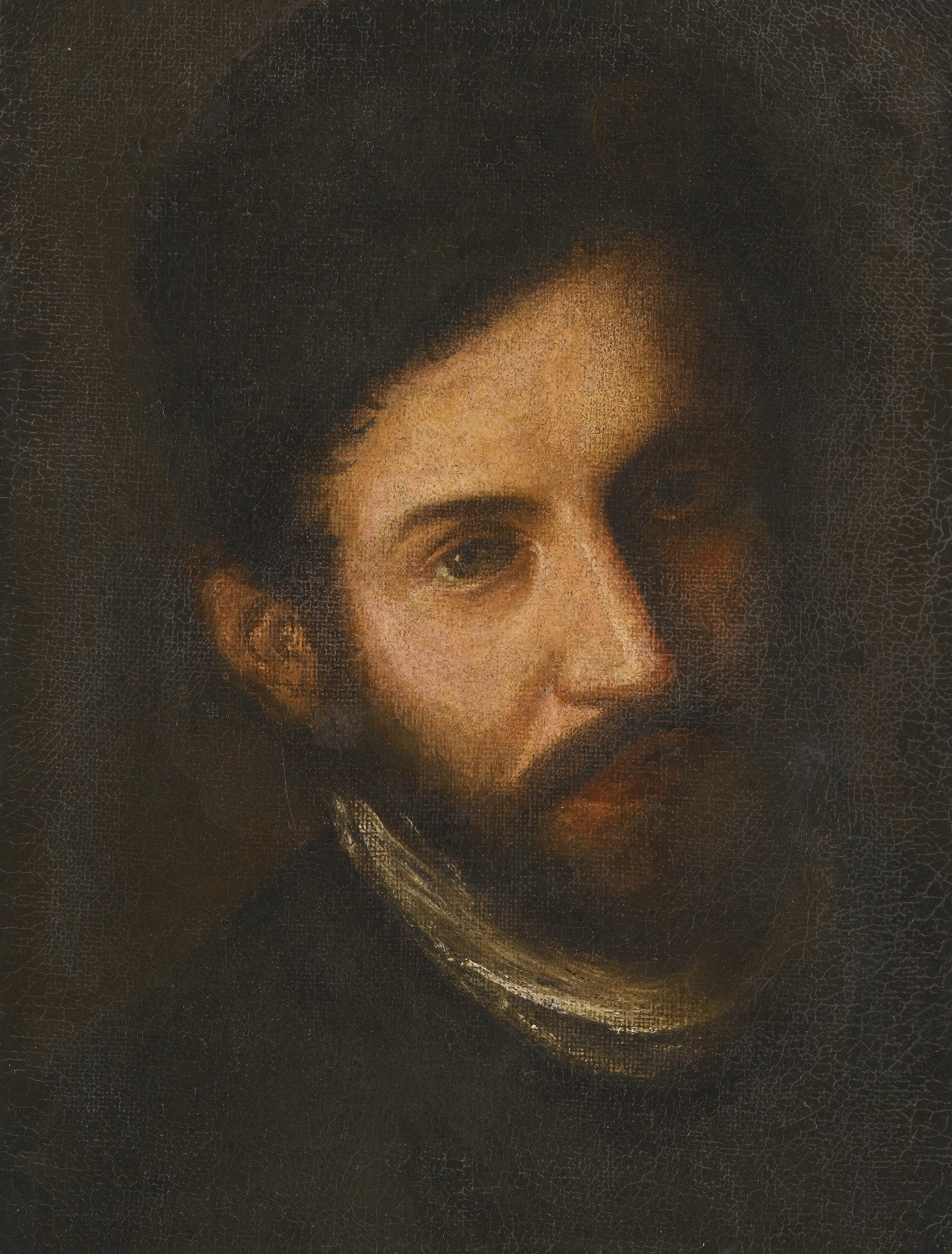 Venetian School, 17th Century | HEAD STUDY OF A YOUNG MAN IN A BLACK ...