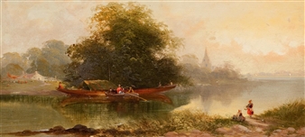 FERRY ON THE TRENT RIVER, LINCOLNSHIRE - C. Milne