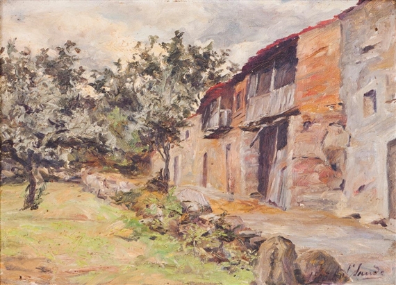Landscape with houses and trees by António Manuel da Saúde, 1893
