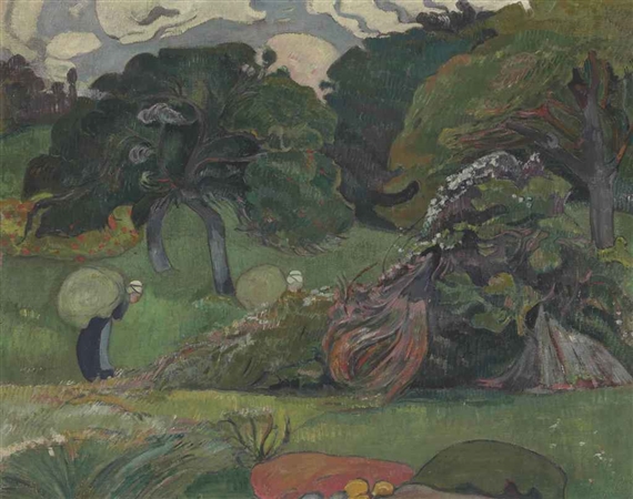 Les deux lavandières au bord de la cascade by Paul Sérusier, circa 1890