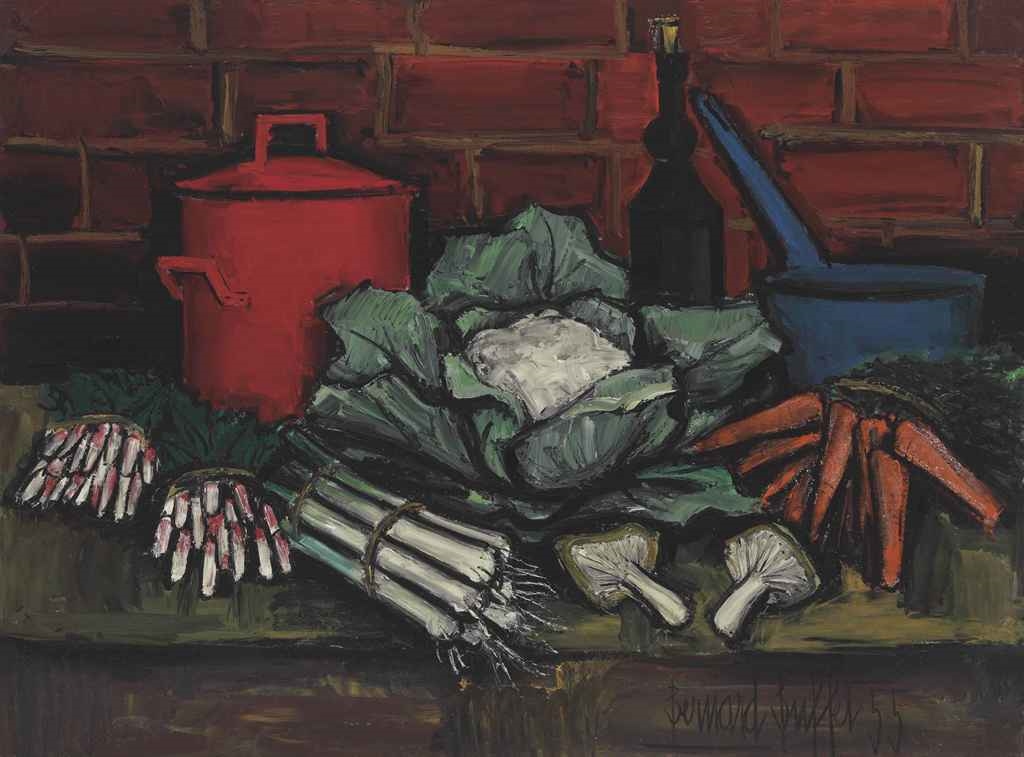 ベルナール・ビュッフェ【Nature morte au chou】 ベルナール・ビュッフェ「Nature morte au chou-fleur」