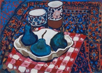 Three Blue Pears - Helen Olney