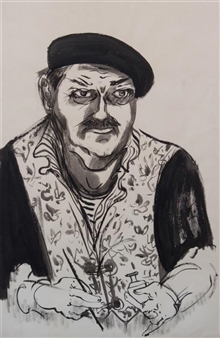 Self Portrait Wearing a Beret - Marshall Glasier