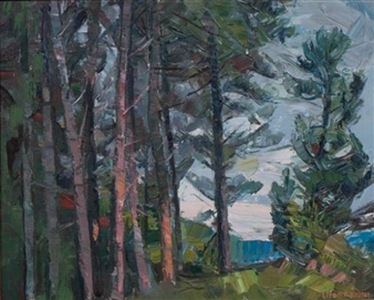 Dark Pines, Spring Green - Elton George Krafft