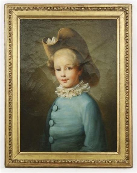 Portrait of Young Boy in Blue by François-Hubert Drouais