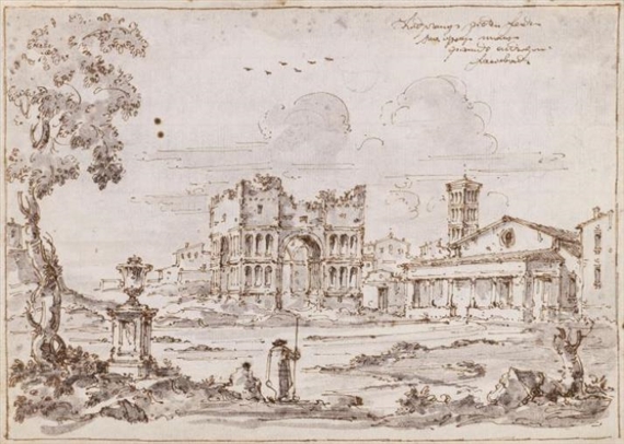 Roman Ruin Landscape by Francesco Guardi