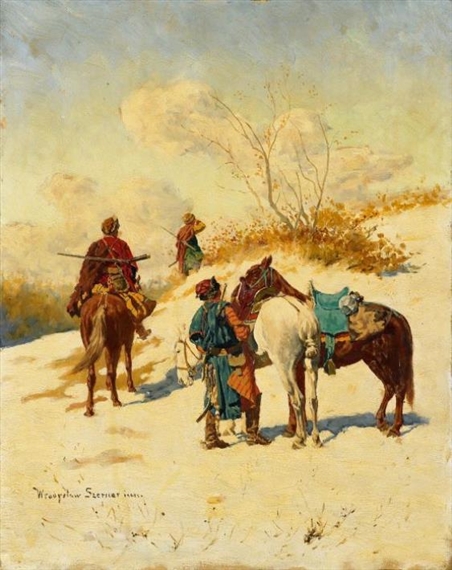 Cossack Horsemen in the Snow by Wladislaw Szerner