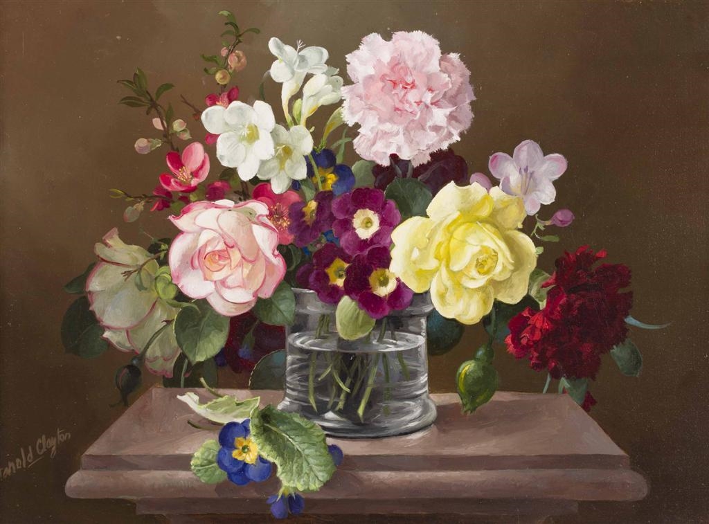 Harold Clayton | Flowers in a Glass Vase | MutualArt