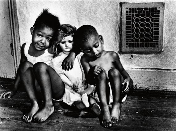 Children with doll by Gordon Parks, 1942; printed 1980s