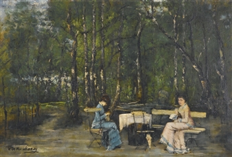 AN AFTERNOON IN THE PARK - Mihaly Munkacsy