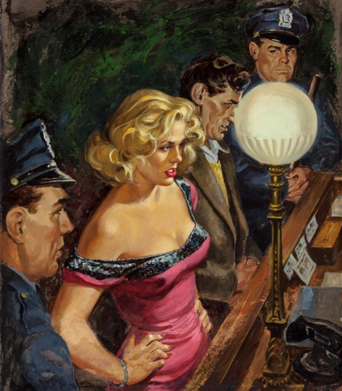 My Love Lies Cold!, Police Detective Magazine Cover by Howell Dodd, 1953
