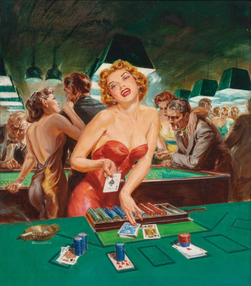 Artwork by Norman Saunders, The Scarlet Spade, Paperback Cover, Made of Oil on board