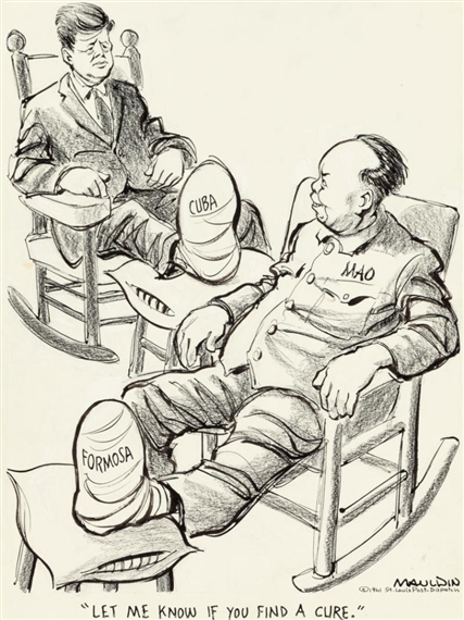 Let Me Know If You Can Find A Cure. St. Louis Post-Dispatch Editorial Cartoon by William Henry Mauldin, 1961