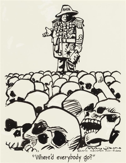 Where'd everybody go? Chicago Sun-Times Editorial Cartoon by William Henry Mauldin, 1977