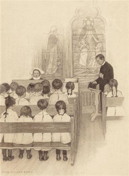 Chapel Grace Church Nursery, The Century Magazine Interior Illustration by Jessie Willcox Smith, 1902