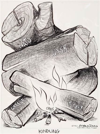Kindling, Chicago Sun-Times Editorial Cartoon by William Henry Mauldin, 1964