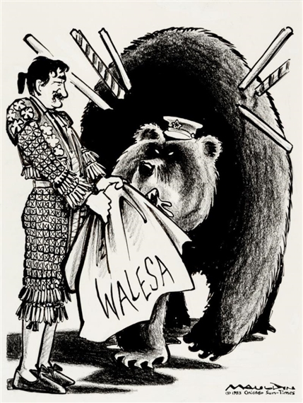 Walesa, Chicago Sun-Times Editorial Cartoon